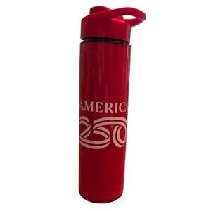 America 250 Red Commemorative Water Bottle Flip Top Lid Carry Loop 10.5 inch‎
